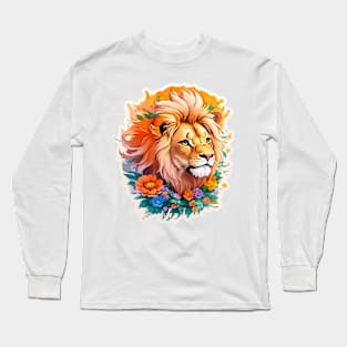 Beautiful Colorful Lion Long Sleeve T-Shirt